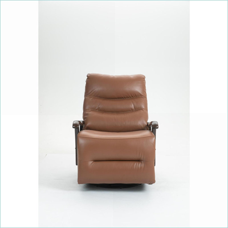 Fauteuils inclinables, inclinables et berçants électriques avec accoudoirs en bois massif | Siège extra large de 27 pouces | Port USB | Cuir d'unité centrale | Gris anthracite