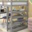 Lit mezzanine avec bureau, échelle, tablettes-104571526
