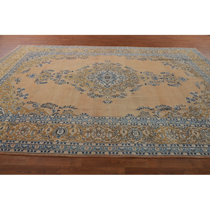 Tapis rétro en laine 10 x 13