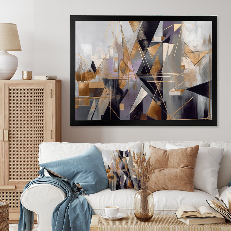 «Soft Color Composition III», art mural moderne sur toile géométrique, Cadre photo noir, H 12 po x l 20 po x P 1 po