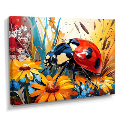 Watercolor Ladybugs Dreamy Garden I - Ladybug Wall Décor