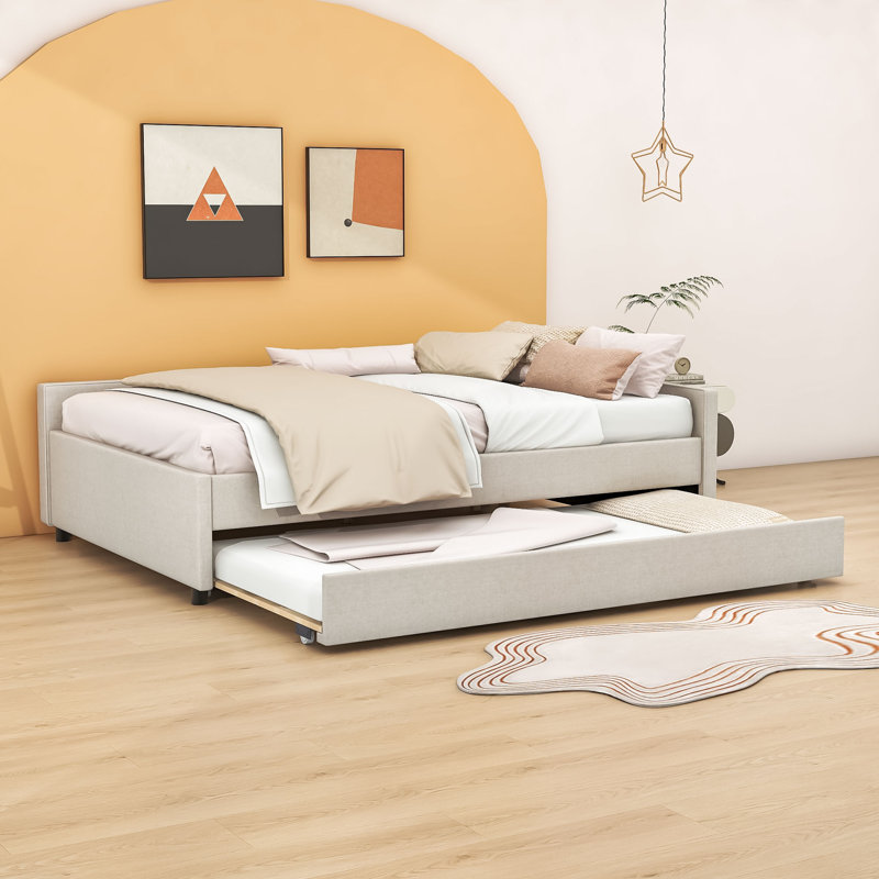 Lit plateforme tapissier Bruster, Double