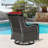 2-Person Outdoor Patio Conversation Rattan Seating Group With 2 Ottomans,2 Swivel Chairs and Red Cushions-1242369766