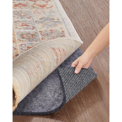Tapis de couloir antidérapant antidérapant 2 x 6 pi, envers en feutre et silicone, doublure de tapis de 1/4 po d'épaisseur pour planchers de bois franc, sous-tapis, avec un motif de bandes antidérapantes de plus de 99 pièces