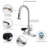 Single Hole Pull Out Kitchen Faucet With Glass Rinser Single Handle Kitchen Sink Faucets Stainless Steel Kitchen Basin Taps With Deck Plate-128933206