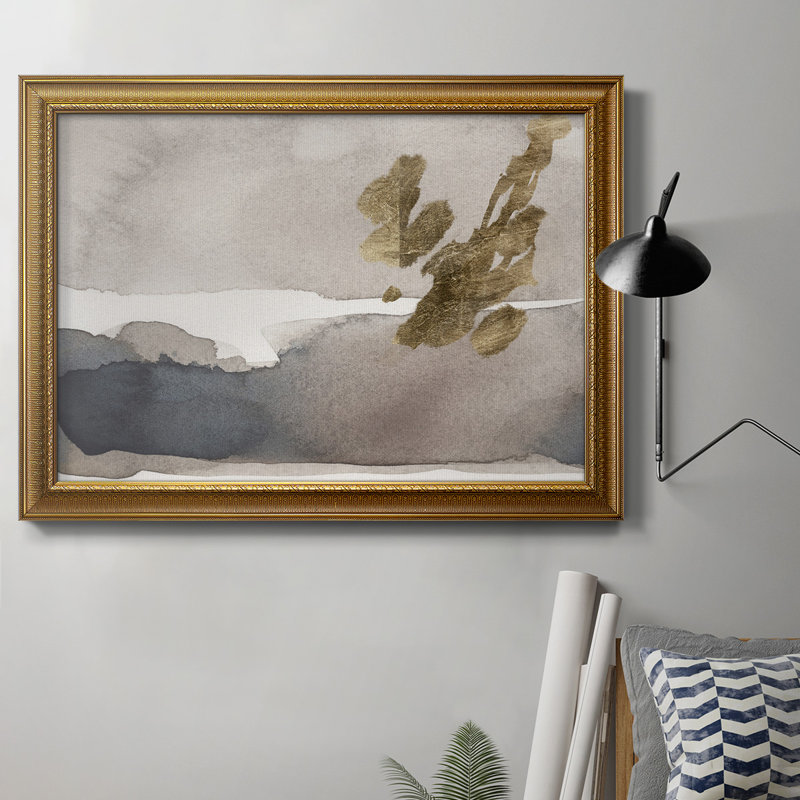 Watercolor with Gold II - Peinture sur toile encadrée, H 16 po x l 20 po