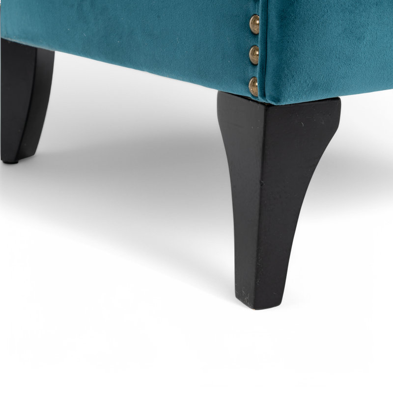 Segovia Wingback Chair, Teal Velvet