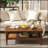Rectangle Coffee Table Solid Wood Coffee Table with Storage Shelf,Farmhouse 2-Tier Center Table Lacquered Classical Legs,Easy Assembly Apartment Center Sofa Table  for Living Room
