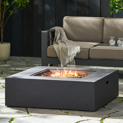 Table de feu 50 000 - réservoir carré pour utilisation extérieure, sans assemblage, fosse au propane légèrement foncée à l'extérieur,