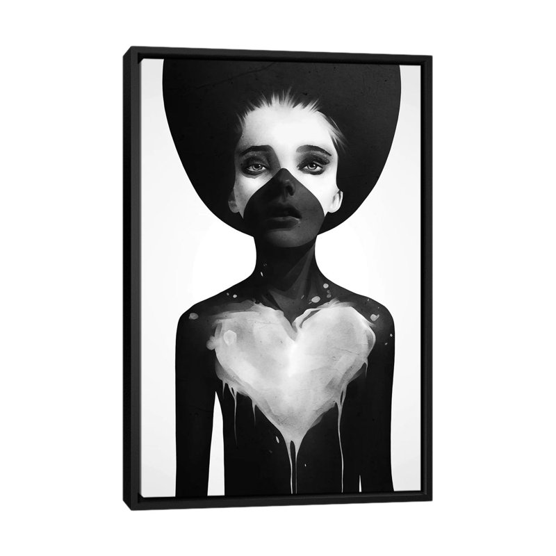 «Hold On» par Ruben Ireland - impression d'art graphique, H 60 po x l 40po x P 1,5 po, Toile avec cadre noir