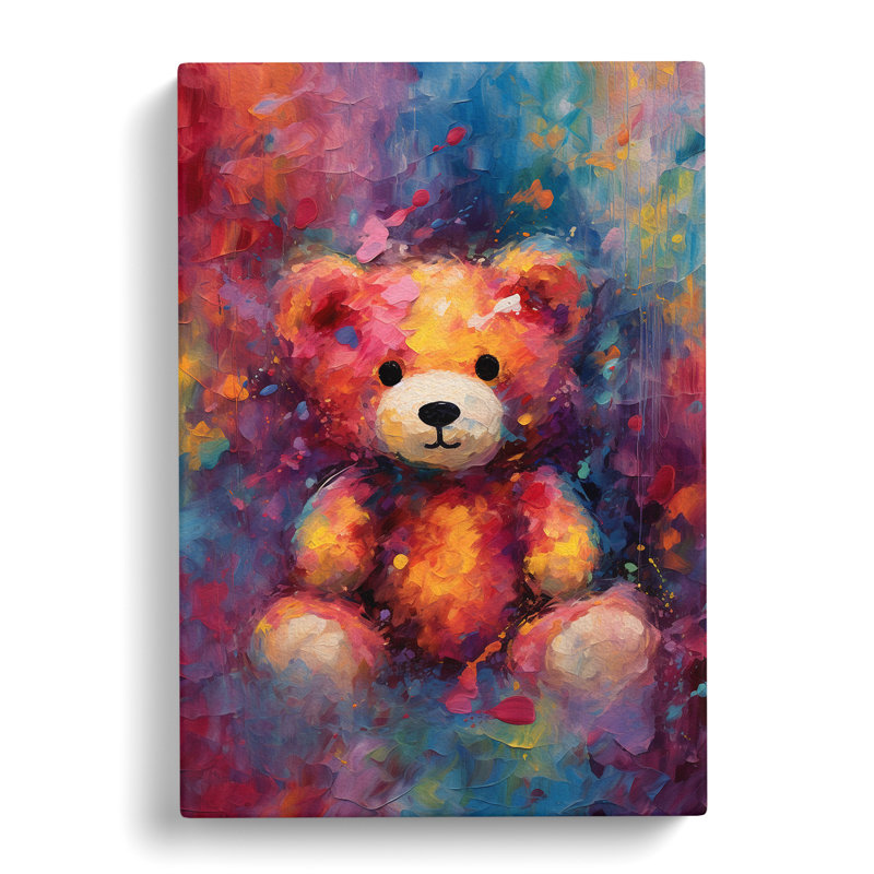 Teddy Bear Abstract No.2 - Wrapped Canvas, 50cm H x 35cm W x 3cm D