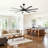 72 Inch Large Ceiling Fan with Light and Remote, Black/Walnut Fan, 3CCT LED, 6-Speed Reversible DC Motor-329636278