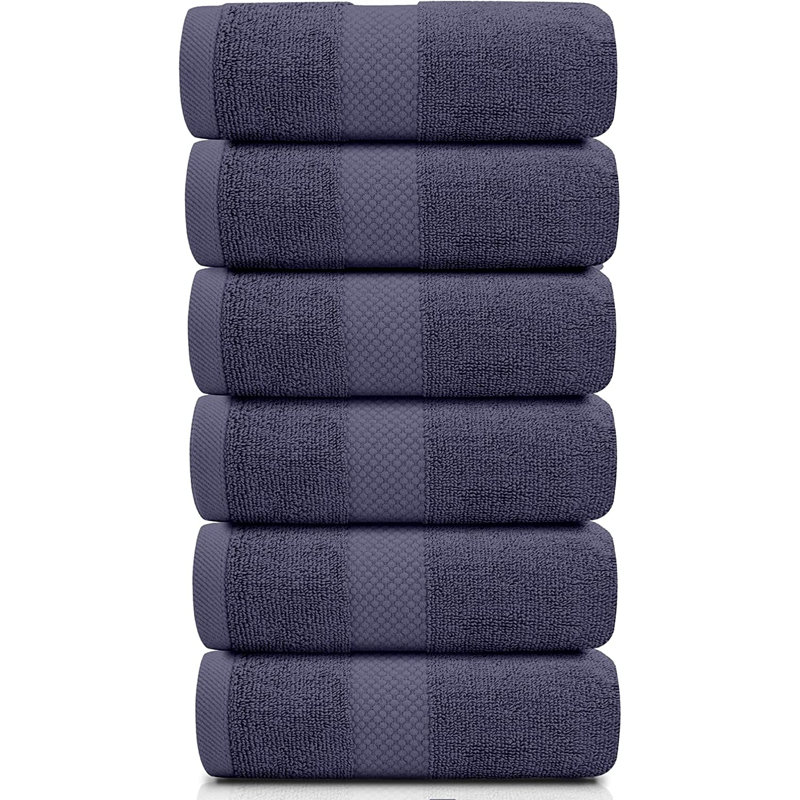 Débarbouillette 100% coton Alderic, Bleu marine