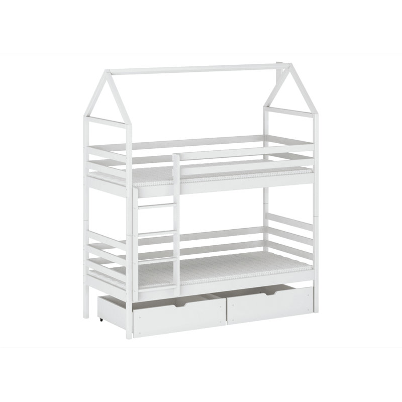 Gertie Bunk Bed House Beds with Storage Included, White