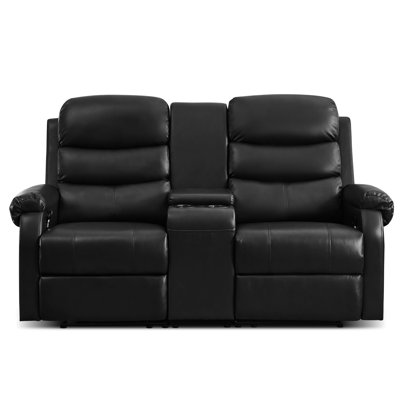 Manual Loveseat Reclining Sofa Couches With Console Double Recliner