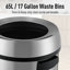 Portable Garden Stainless Steel 64.4 Litre Trash Can