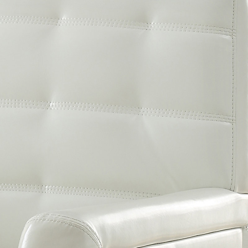 Fauteuil capitonné blanc de 34 po Bennacio