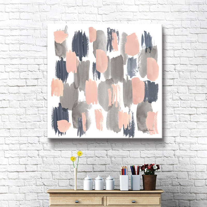 « gris rose brume i »-impression sur toile Gillham, H 36 po x l 36 po x P 2 po, Toile tendue