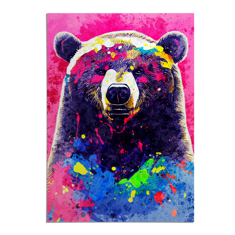 Splashed Bear No.2 Abstract - Wall Art, Paper, 59.4cm H x 42cm W, No Matte