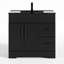 Meuble-lavabo simple 36 po avec lavabo noir, robinet et drain, peint à la main-394708416