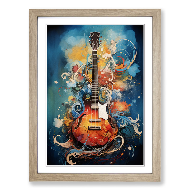 Guitar Symbolism Art - Framed Print