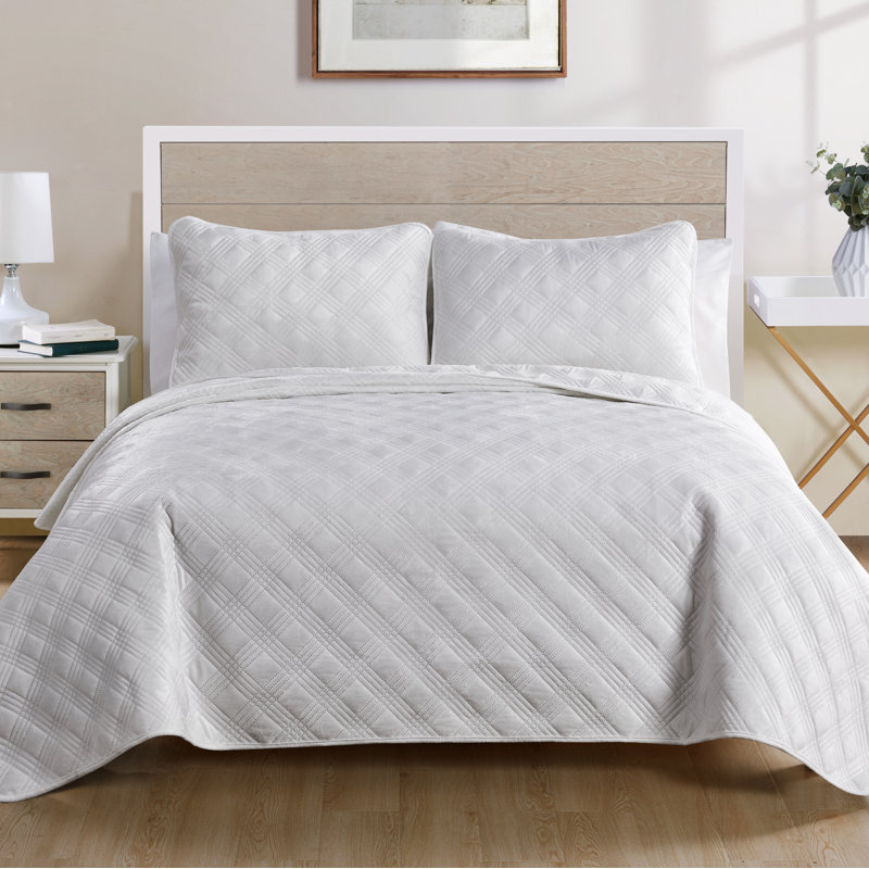 Ensemble de matelassé velours Belton, Neige, Double / Grand