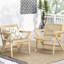 Chaises d'extérieur brunes - et 2 chaises transitionnelles en bois (de 2)
