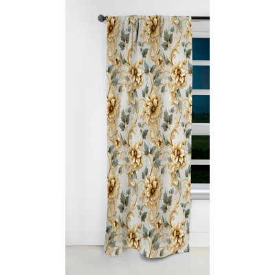 Vintage Ornamental Corners Victorian Pattern II - Damask Blackout Curtain - 1 Panels