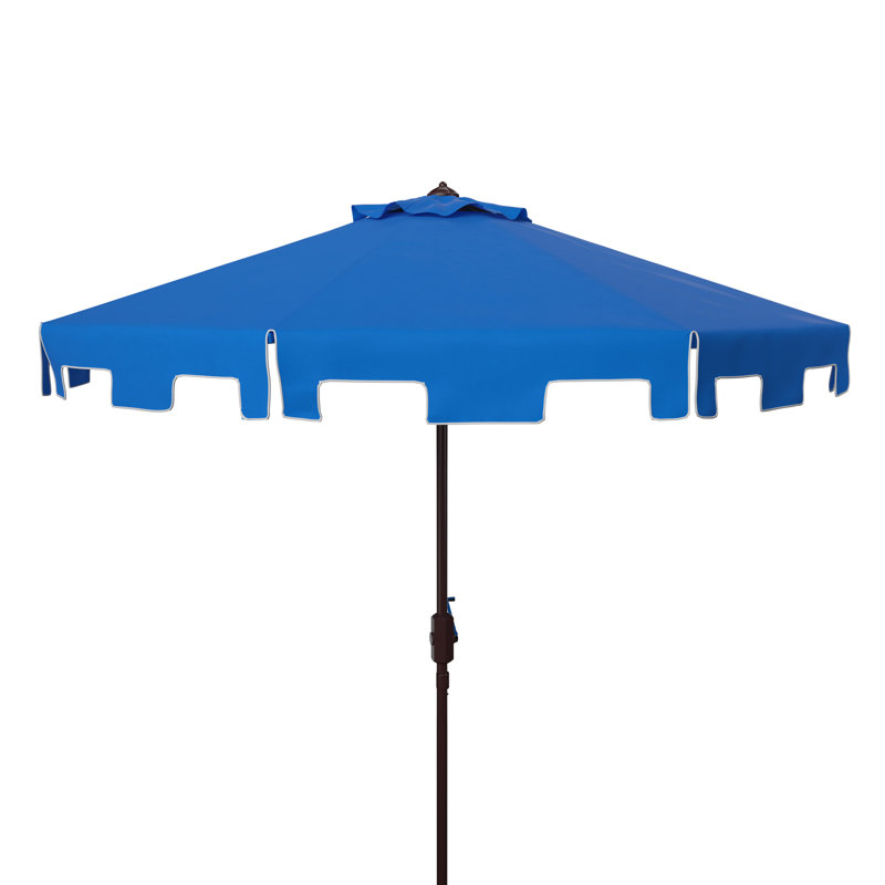 Parasol du marché Coramae, Bleu pacifique, Brun, 100,79 po L x 100,79 po po