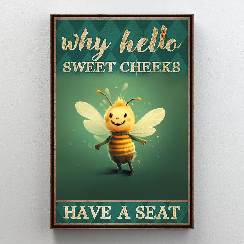 Jabare Bee Why Hello Sweet Cheeks - Rectangle Graphic Art Print On Wrapped Canvas, 36" H x 24" W x 1.25" D