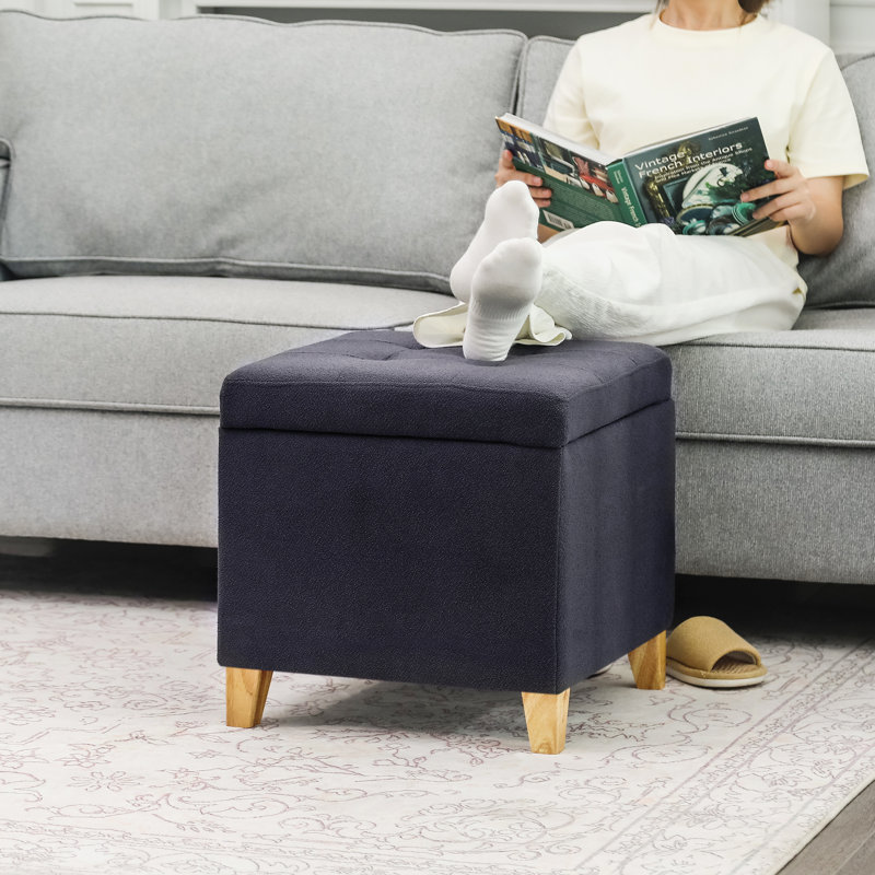 Repose-pieds avec repose-pieds en similicuir, Gris
