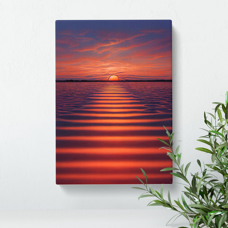 Beguiling Ocean Sunset - Wrapped Canvas, 60cm H x 40cm W x 3cm D