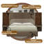 Lit en microfibre brun et beige Marcelino