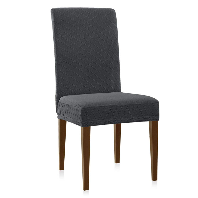 Housse pour de chaise à coussin jacquard box, Mélange de polyester gris
