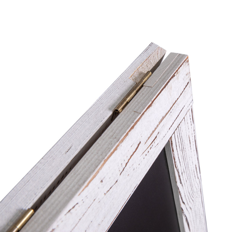 Wood A-Frame Magnetic Chalkboard Set with Markers, Stencils, and Magnets, White Wash