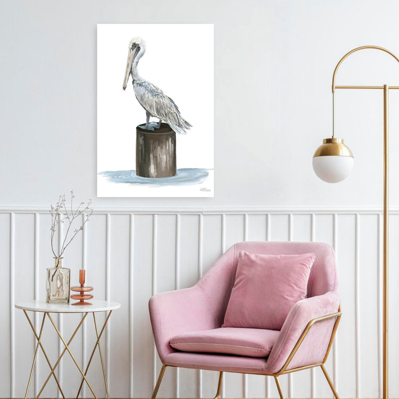 Pelican Side Eye Pelican Coastal Art, 24" H x 16" W