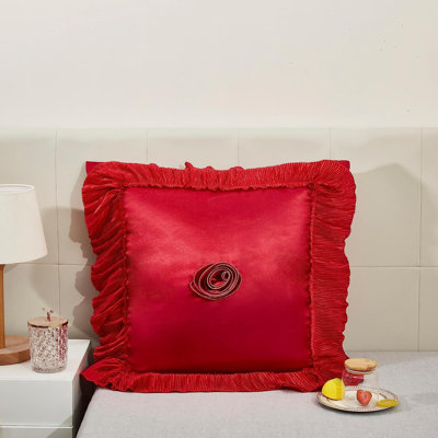 Taie décorative en satin de couleur unie 