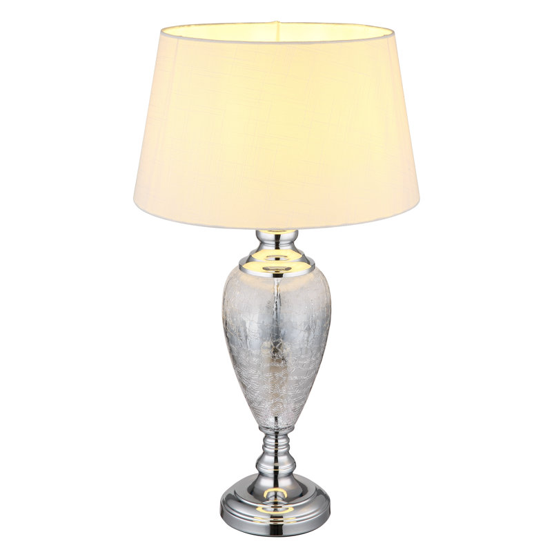 Descally Metal Table Lamp, Silver, White