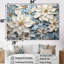 Ensemble de décoration murale poinsettias beige et bleu-107749655-107749656
