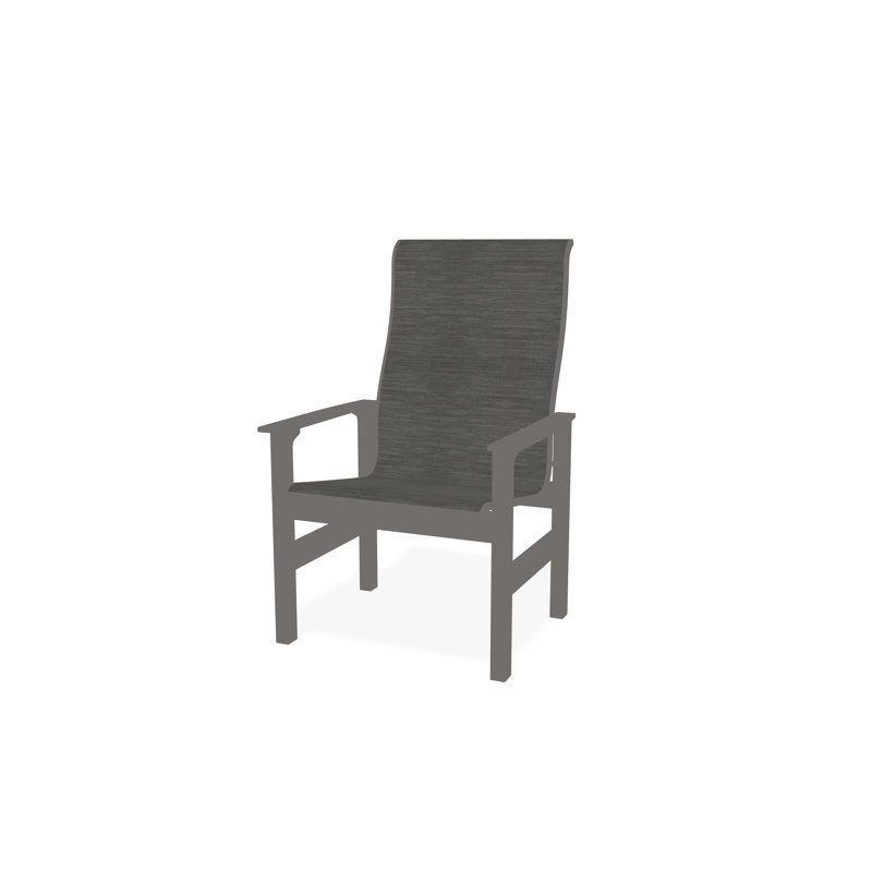 Leeward Sling Marine Grade Polymer Arm Chair, Sicily, Warm Gray