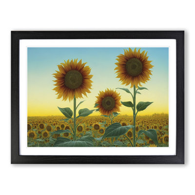 XH1022-9215X Tremendous Sunflower Field 1 Piece Single Picture Frame Painting