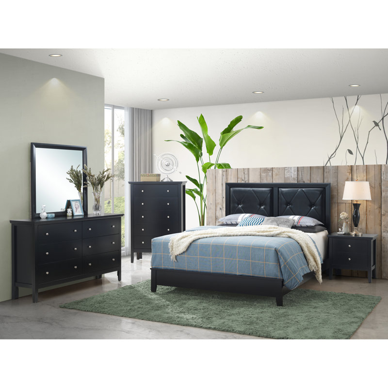 Lit transitionnel noir attrayant - H 52 po x l 80 po x P 85 po de qualité qui ajoute de l'allure à l'assemblage de la chambre à coucher