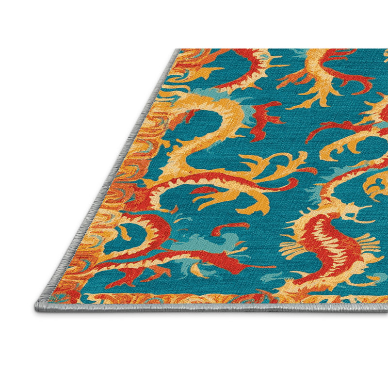  Tapis hawaïen lavable Seahores, Rectangulaire 2 pi x 3 pi