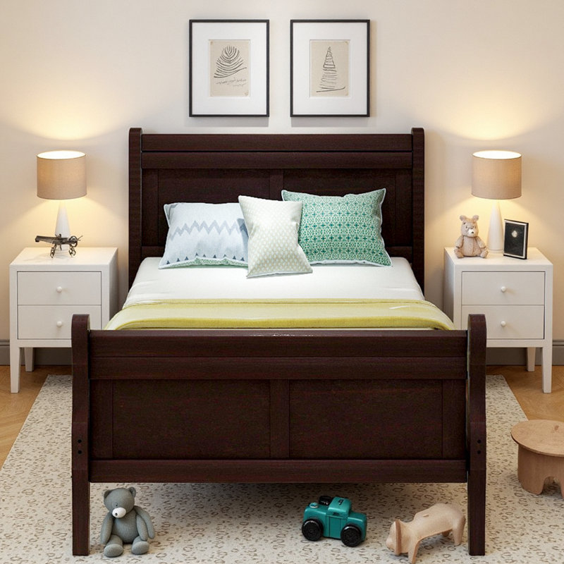 Classic Sturdy Comfort Wood Platform Bed, Espresso