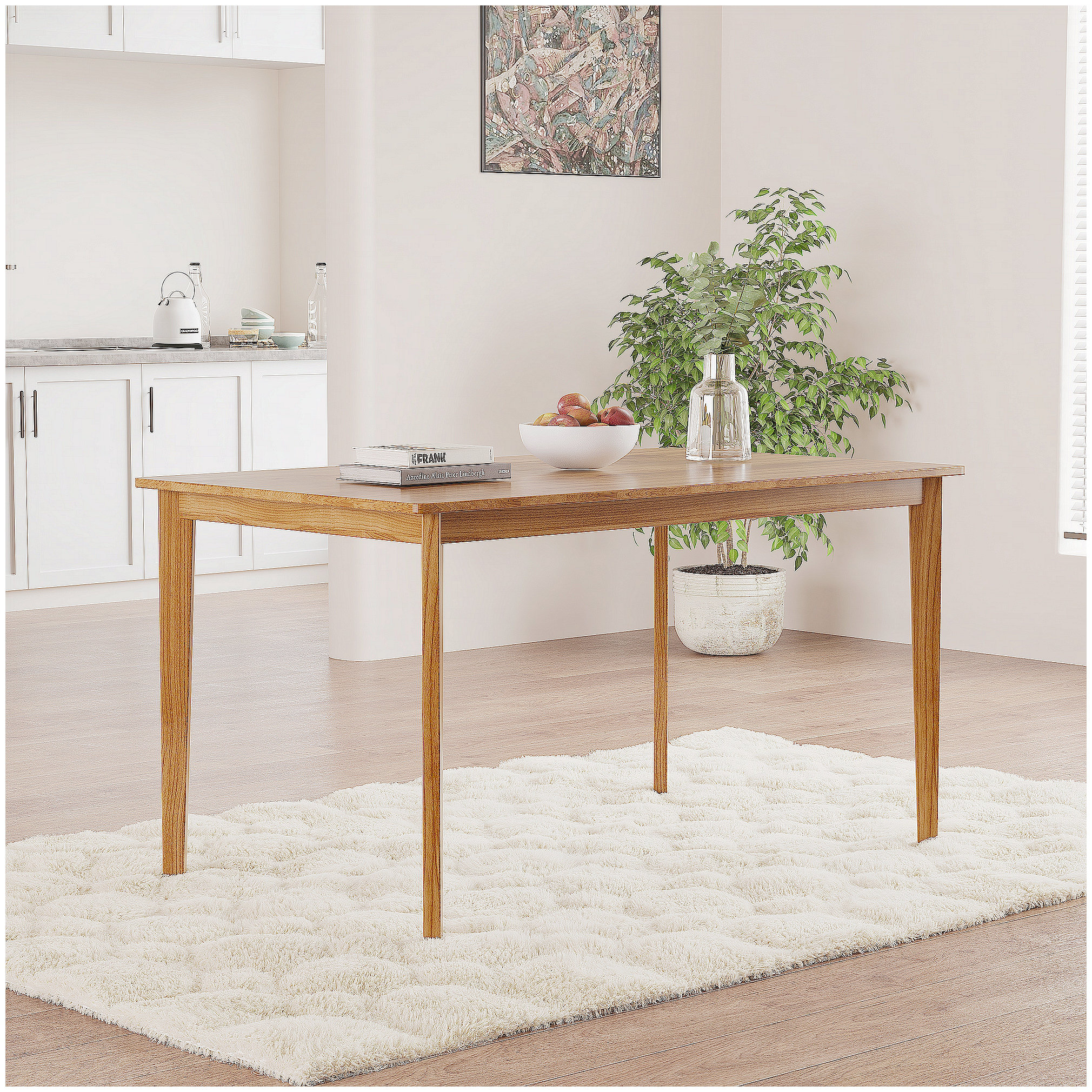 Latitude Run® Rectangular dining table Scandinavian simple wind ...