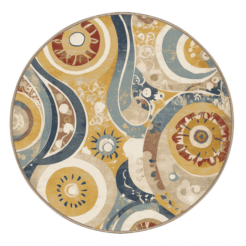Retro Wiggle Rug, Round 4'