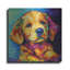 Art mural luxueux en métal «Woof Golden Retriever» par Rich Monet, 36 po x 36 po