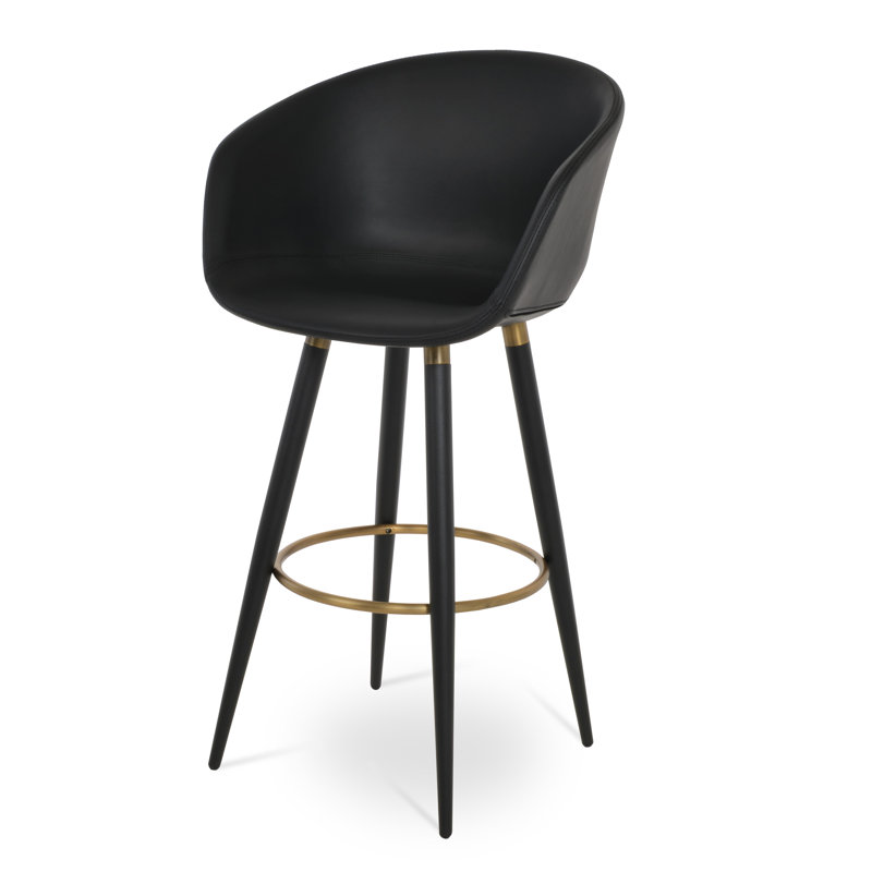 Tabouret de bar et de comptoir Tribeca Ana, Noir, Noisette, Tabouret de bar (siège d'une hauteur de 29 po)