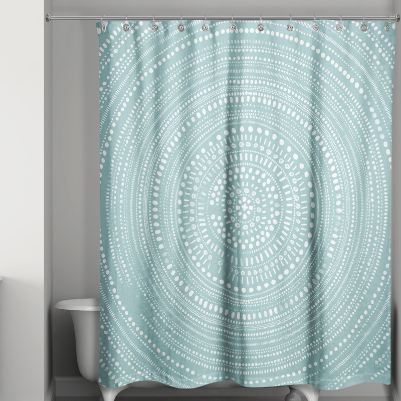 Malmesbury Geometric Single Shower Curtain, Teal