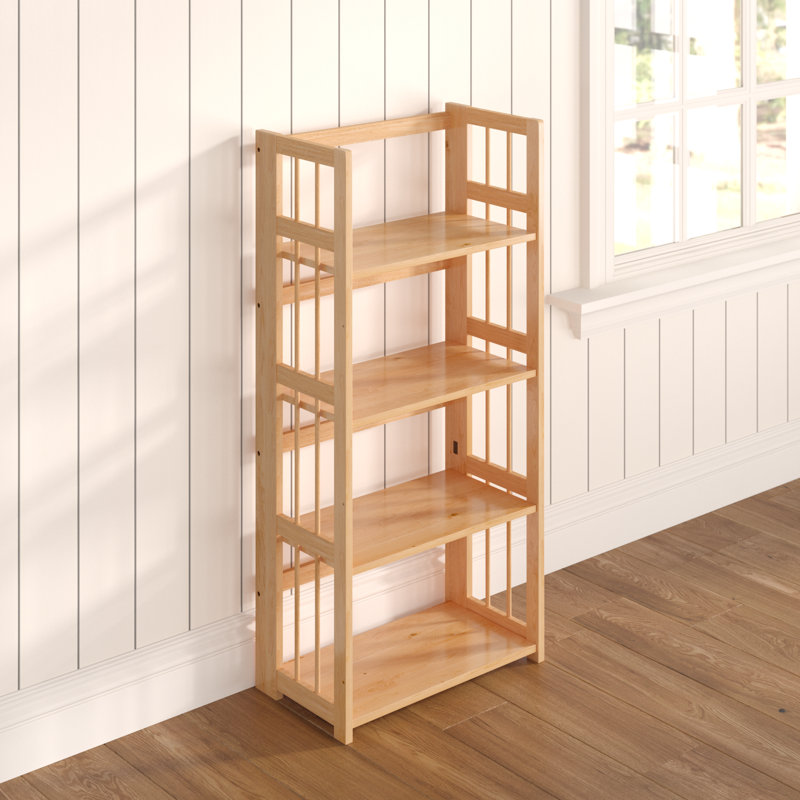 115 cm H x 54 cm W Solid Wood Etagere Bookcase